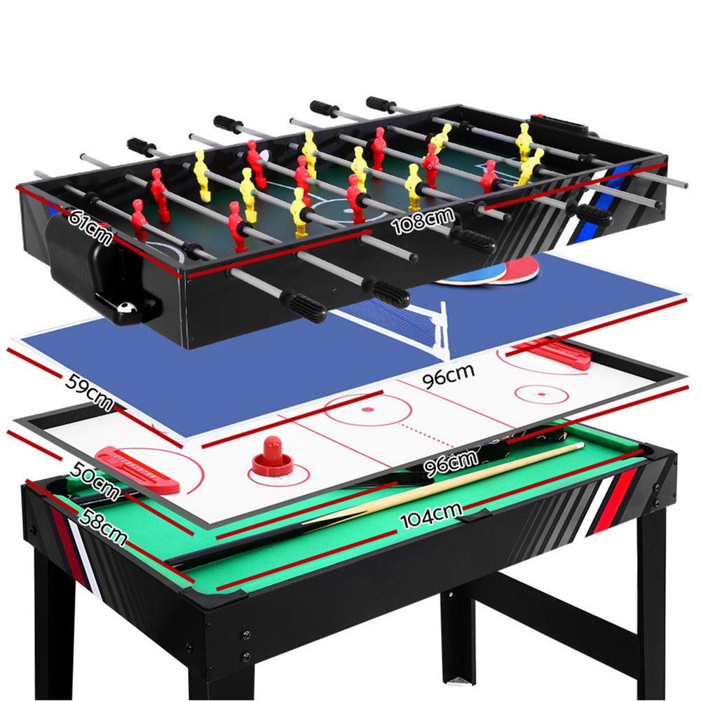 4FT 4-In-1 Soccer Table Tennis Ice Hockey Pool Game Football Foosball