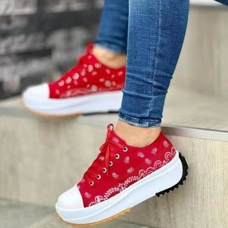 Fashion Women Sneakers Casual Sport Shoes Pattern Canvas