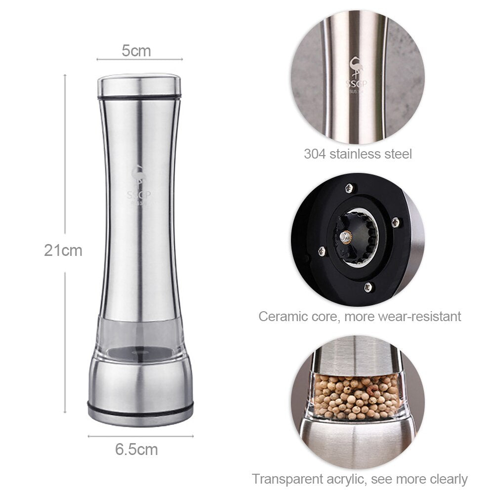 Stainless Steel Salt and Pepper Grinder Shakers