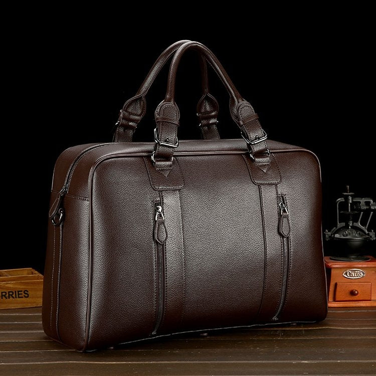 Large Capacity PU Leather Business Travel Bag Sports Gym Travel