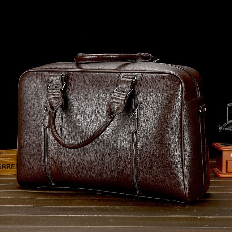 Large Capacity PU Leather Business Travel Bag Sports Gym Travel