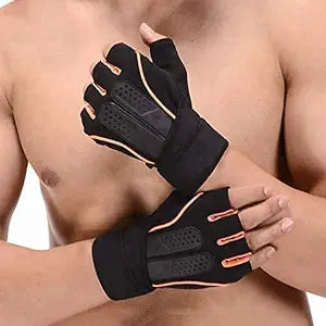 Fitness Mens Gym Gloves with 12 inch