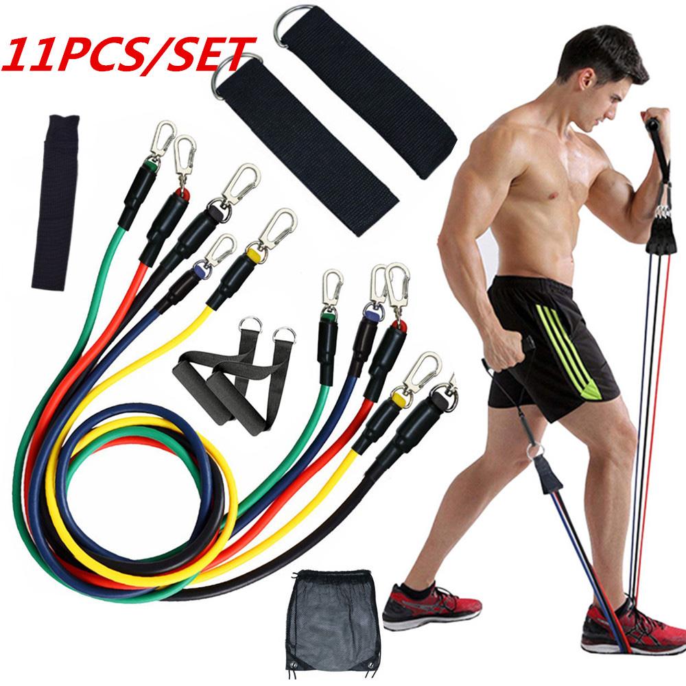 11pcs/set Exercises Resistance Bands Latex Tubes Pedal Excerciser Body